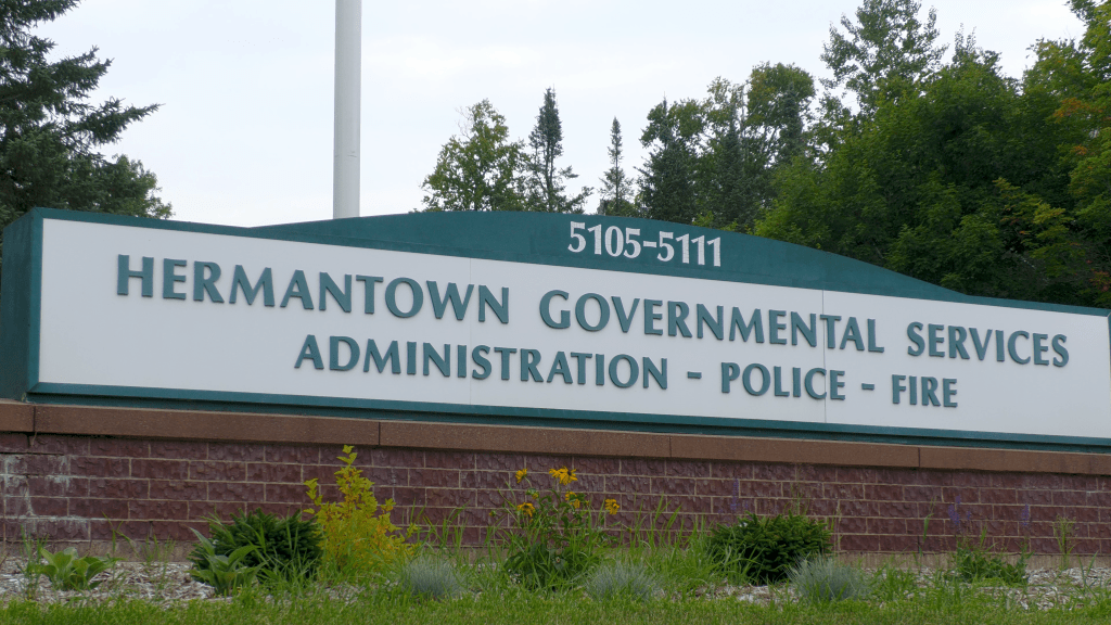 Hermantown Government Building sign, Hermantown, Minn.